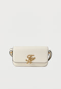 Tommy Hilfiger LEATHER FLAP LOGO PLAQUE CROSSBODY BAG - Cross body bag - soft cream