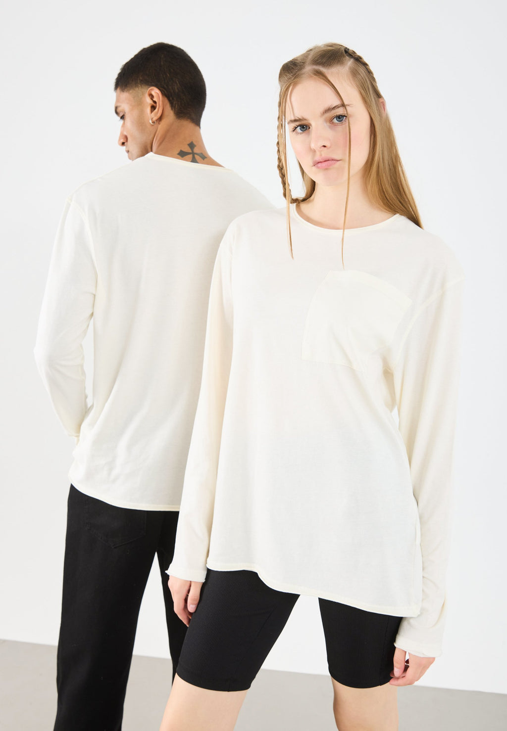 YOURTURN SLOUCHY LONG SLEEVED TOP WITH POCKET UNISEX