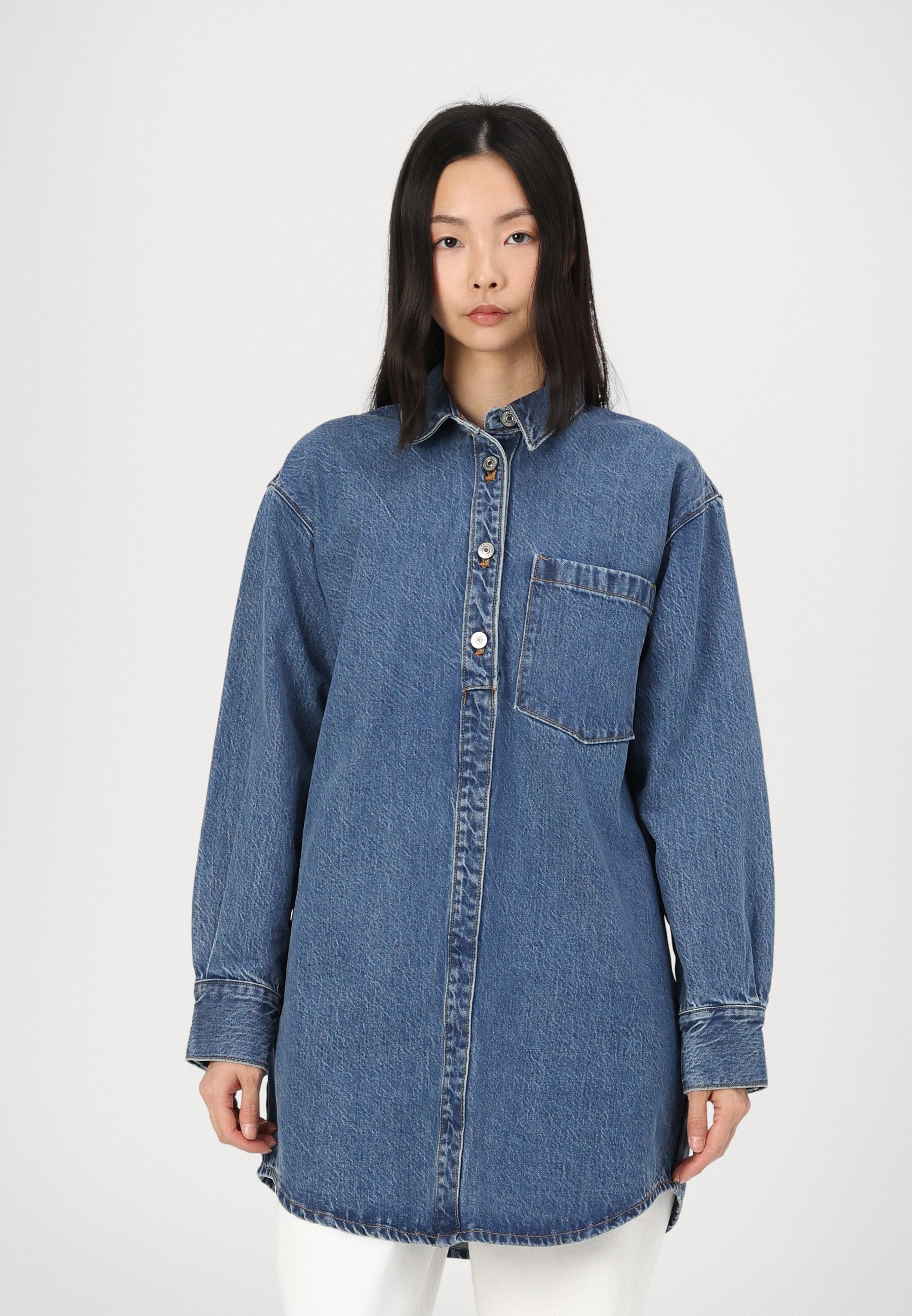 Abercrombie & Fitch Denim Mini Shirt Dress