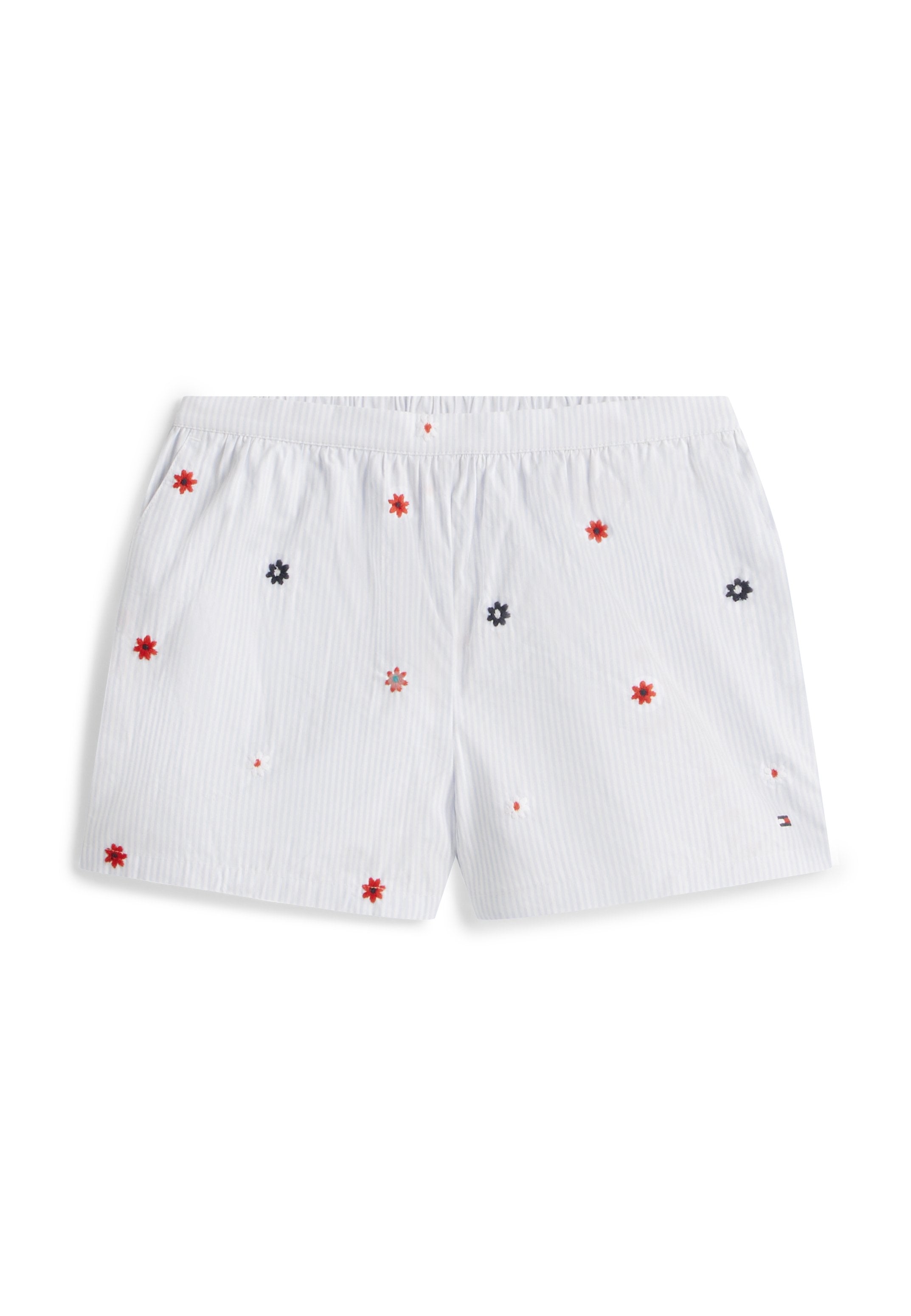 FLORAL EMBROIDERY WIDE LEG SHORTS Media 1