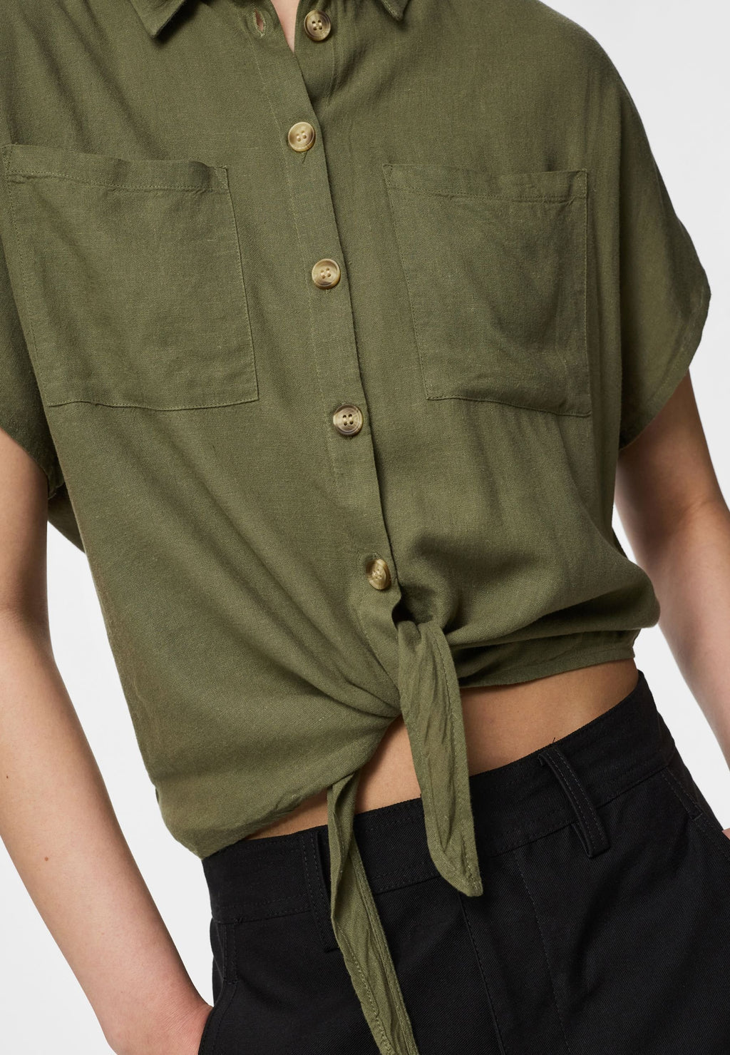 Pieces Short sleeved PCPIA LINEN BLEND