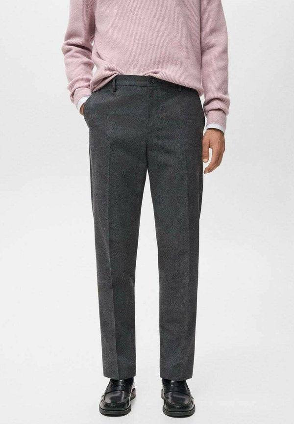 Mango Chinos - mottled dark grey