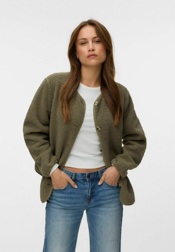 Vero Moda TEDDY JACKET VMKIMBERLY JACKET - Fleece jacket - mermaid