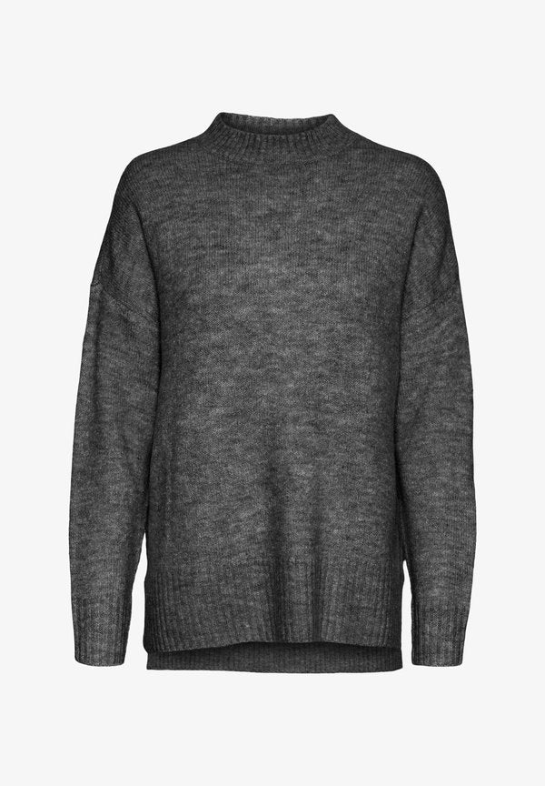 Vero Moda Knitted VMLEFILE Knitted - Jumper - Medium Grey Melange