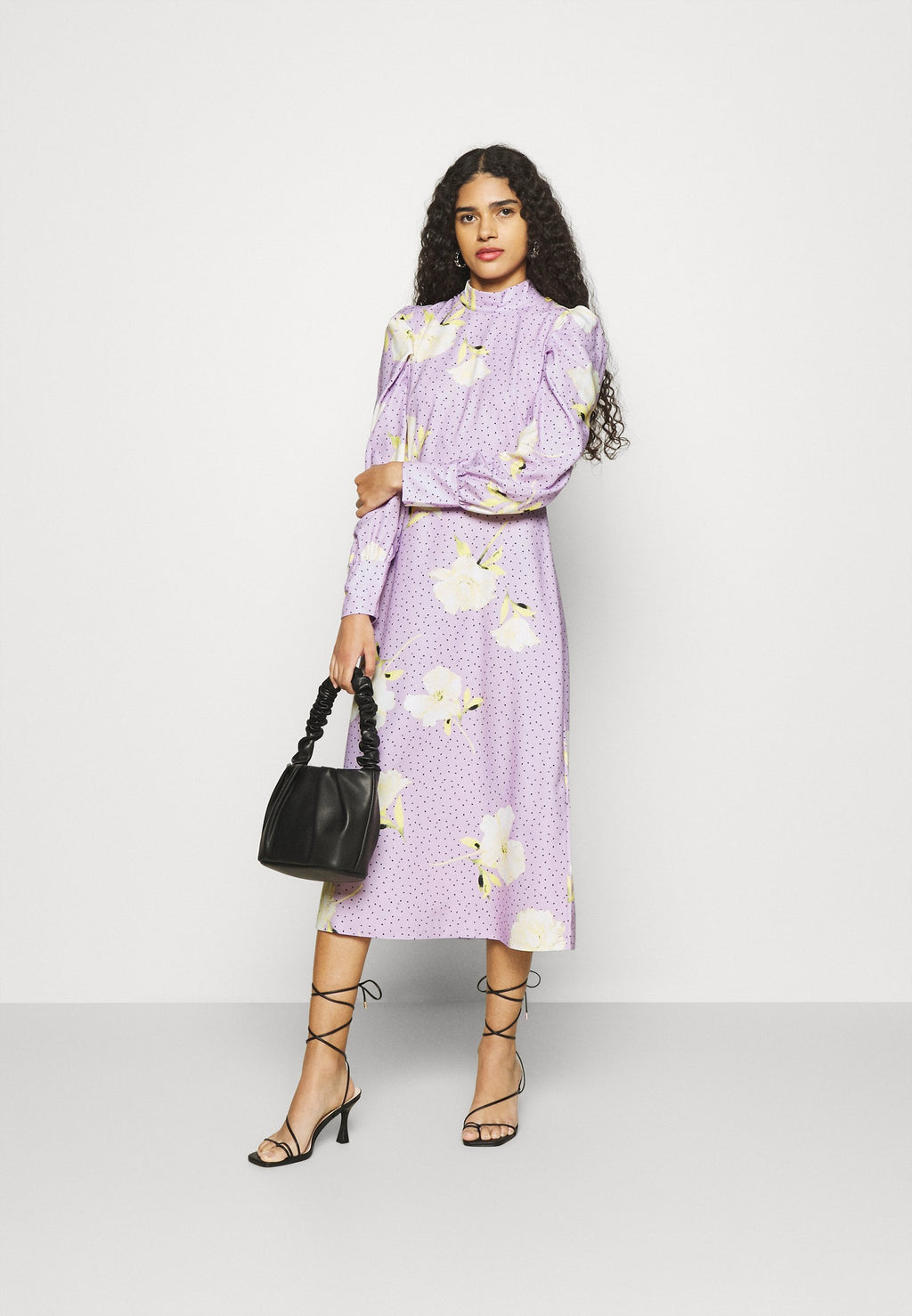 Closet PUFF SLEEVE MIDI DRESS
