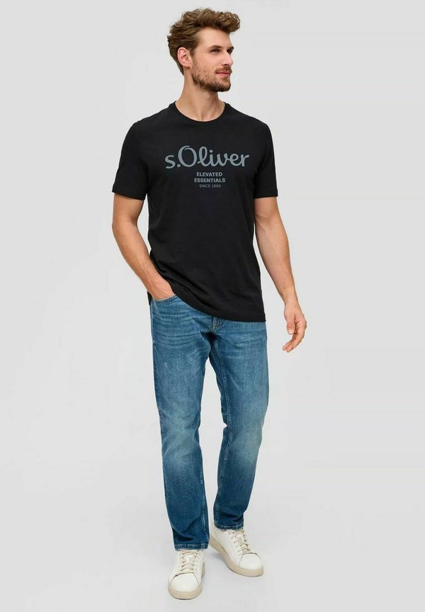 s.Oliver S.OLIVER HERREN T-SHIRT | 3 STÜCK - Print T-shirt - schwarz