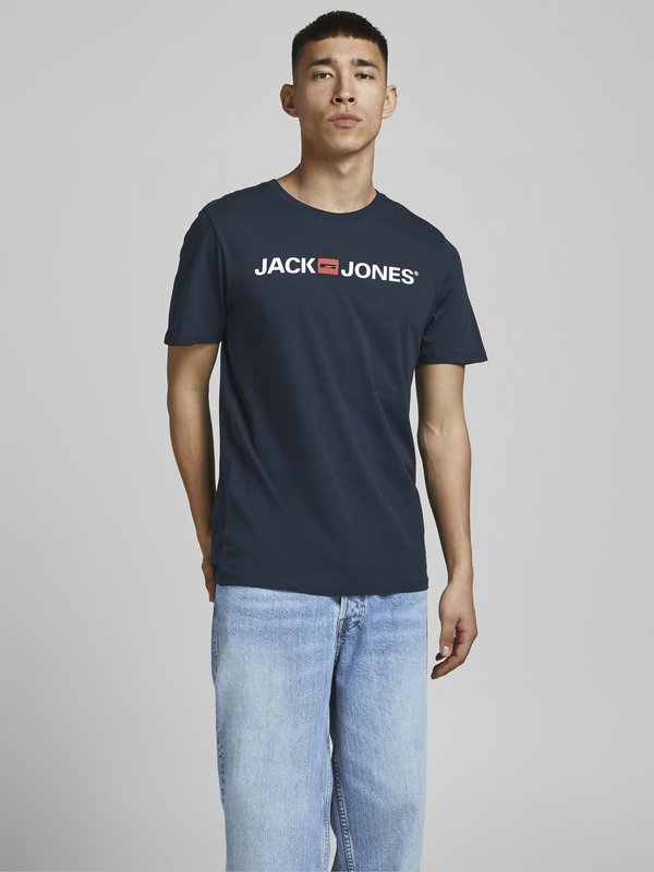Jack & Jones JJECORP LOGO TEE SS CREW NECK NOOS - Print T-shirt - navy blazer