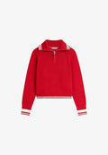 Tommy Hilfiger FLAG RELAXED QUARTER-ZIP  - Jumper - medium red