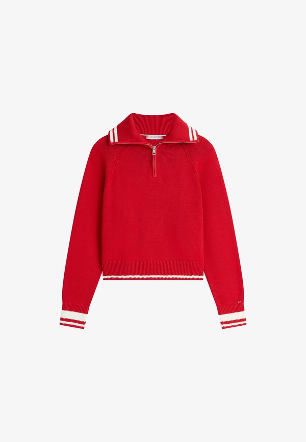 Tommy Hilfiger FLAG RELAXED QUARTER-ZIP  - Jumper - medium red
