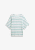 TOM TAILOR LOOSE FIT MIT FLEDERMAUSÄRMELN - Print T-shirt - white mint stripe