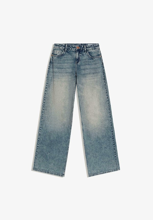 Bershka WIDE-LEG -  - Wide Leg - blue denim