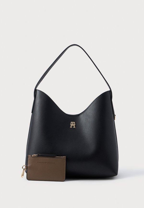 Tommy Hilfiger HILFIGER ICON TH MONOGRAM SHOULDER BAG - Handbag - black