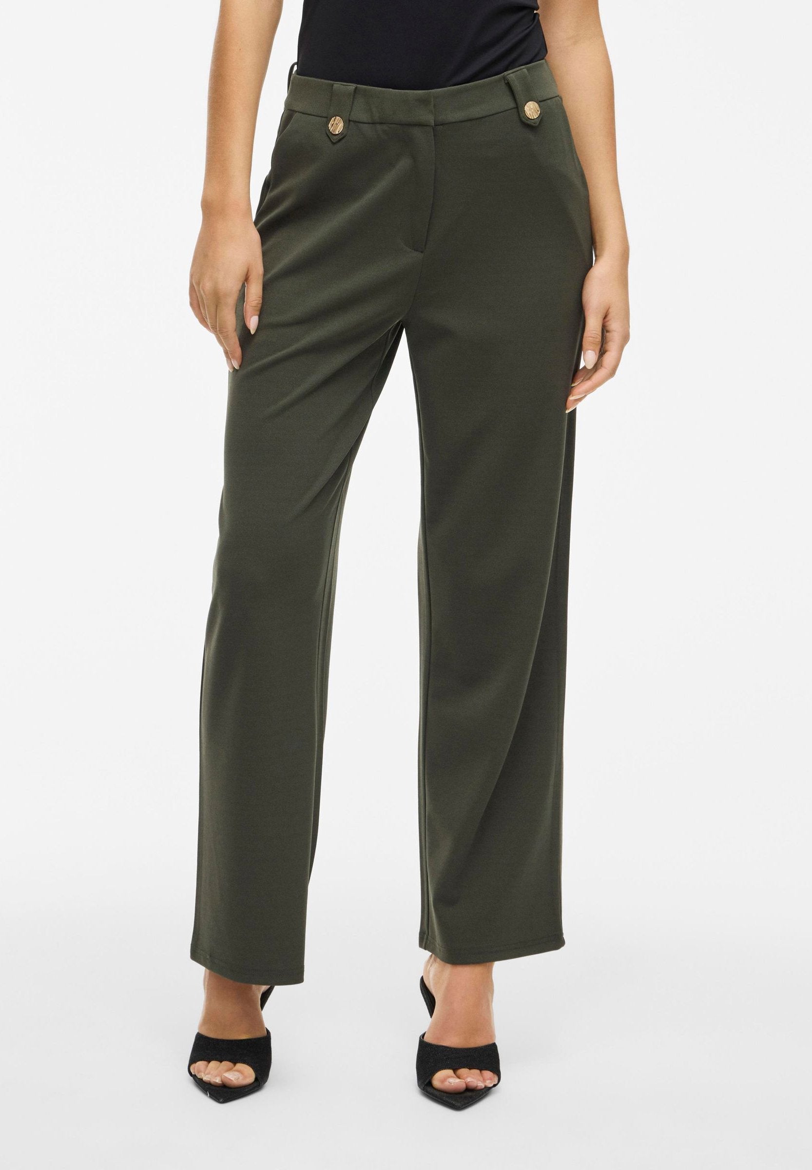 VILA VICLUA HW WIDE BUTTON PANTS- NOOS