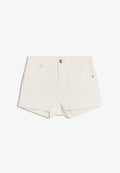 Bershka ROLL-UP - Denim shorts - white