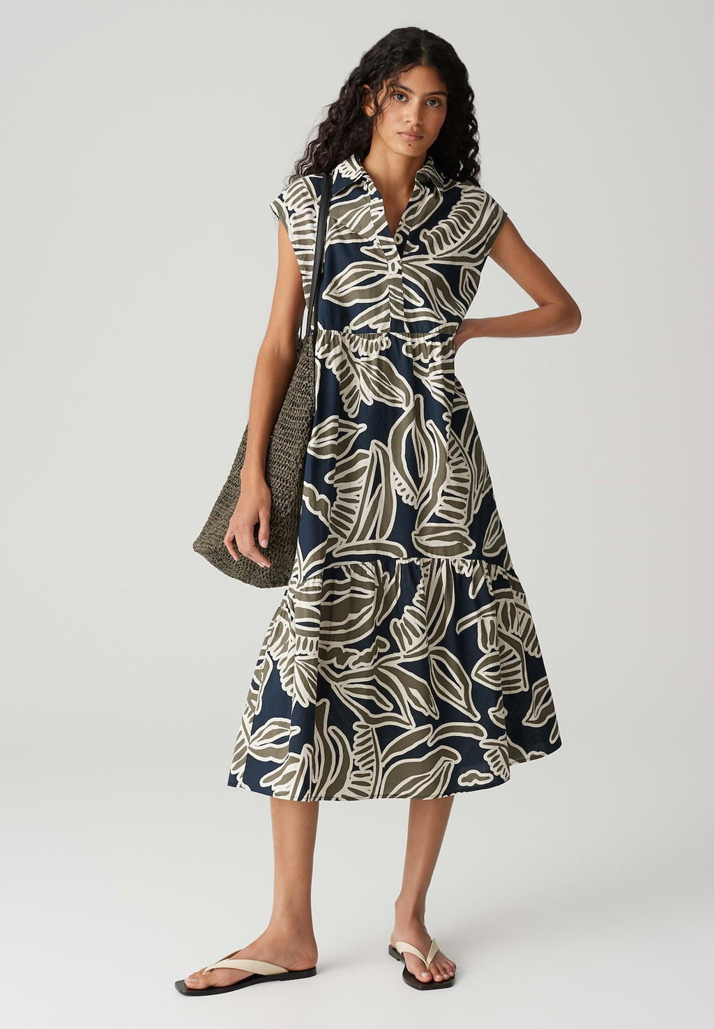 OPUS RELAXED FIT MIDI PRINT VOLANT