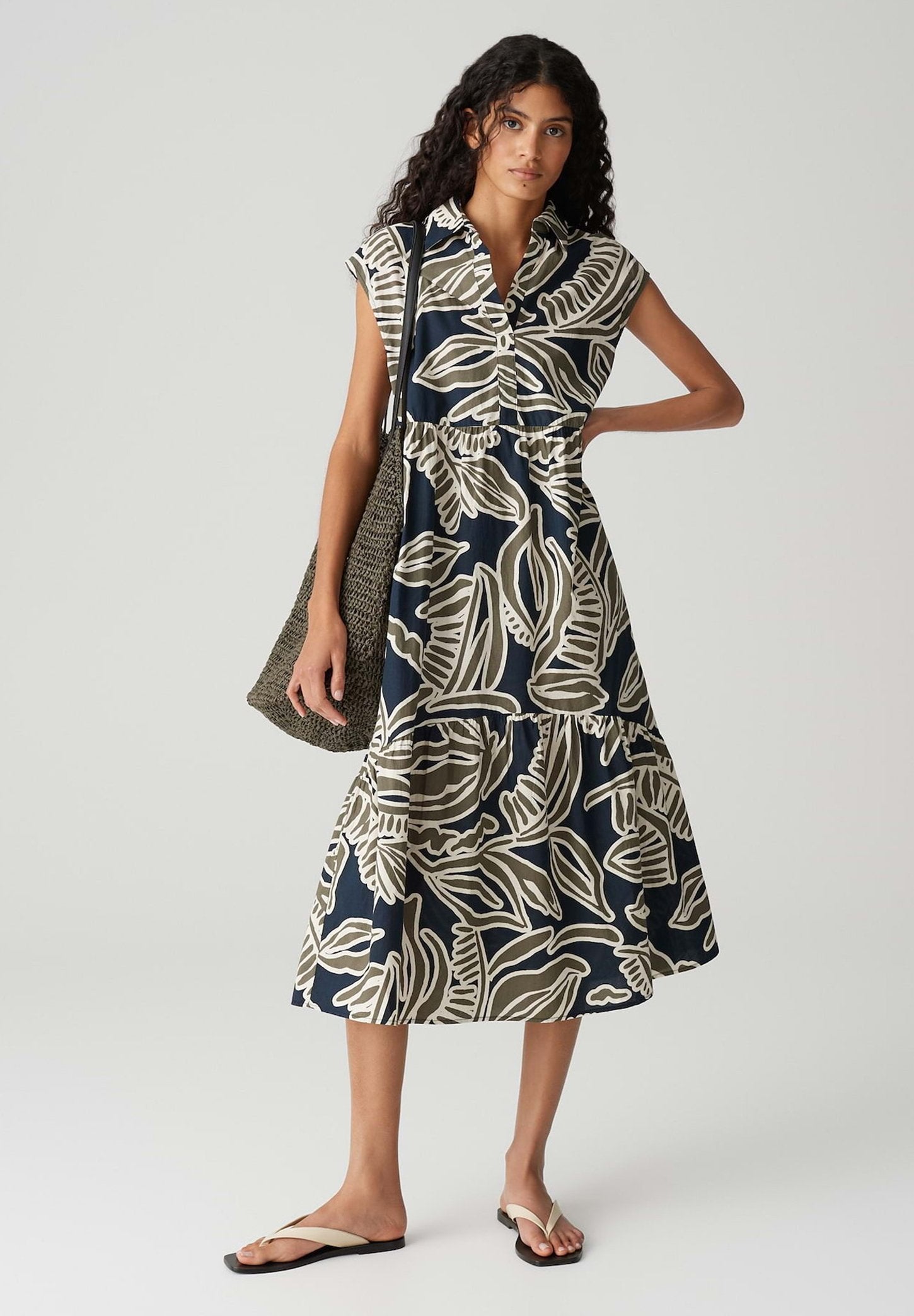 OPUS RELAXED FIT MIDI PRINT VOLANT