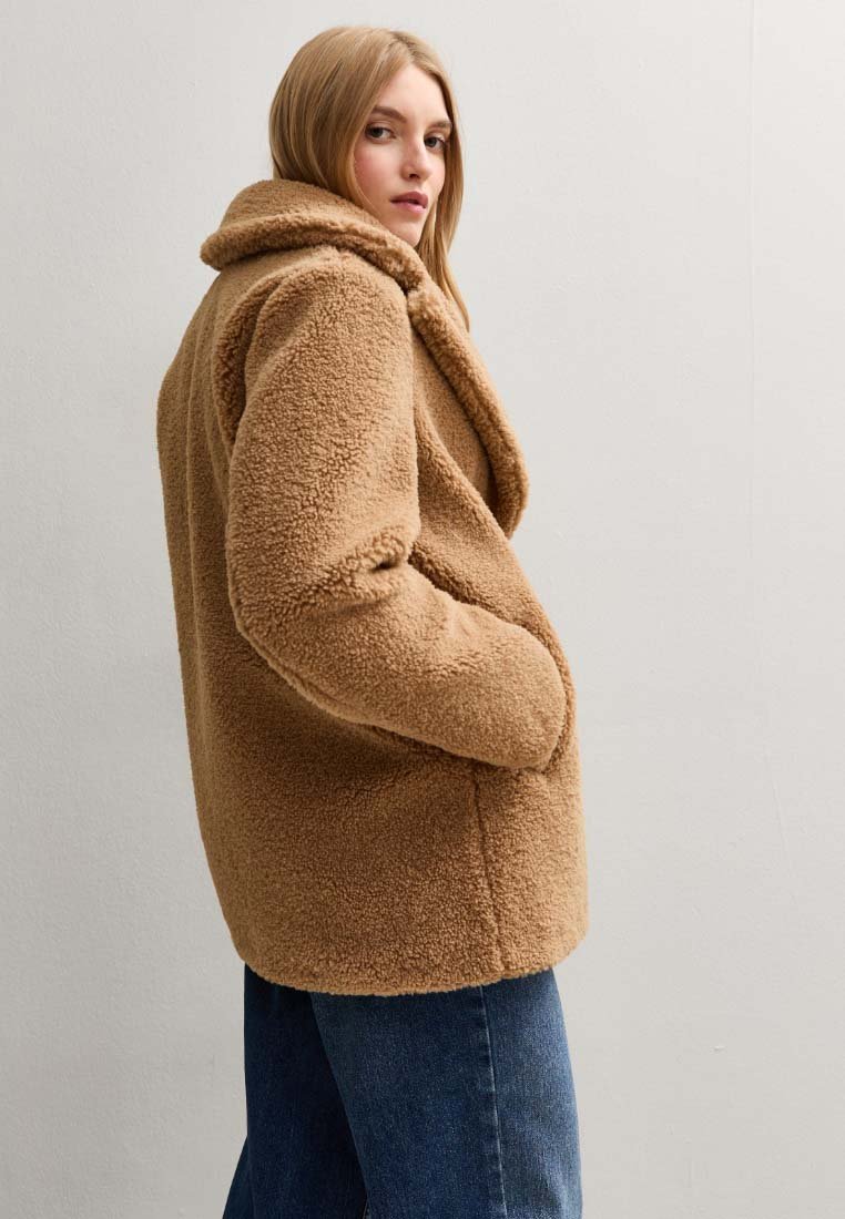 New Look COLLARED LONG SLEEVE BORG