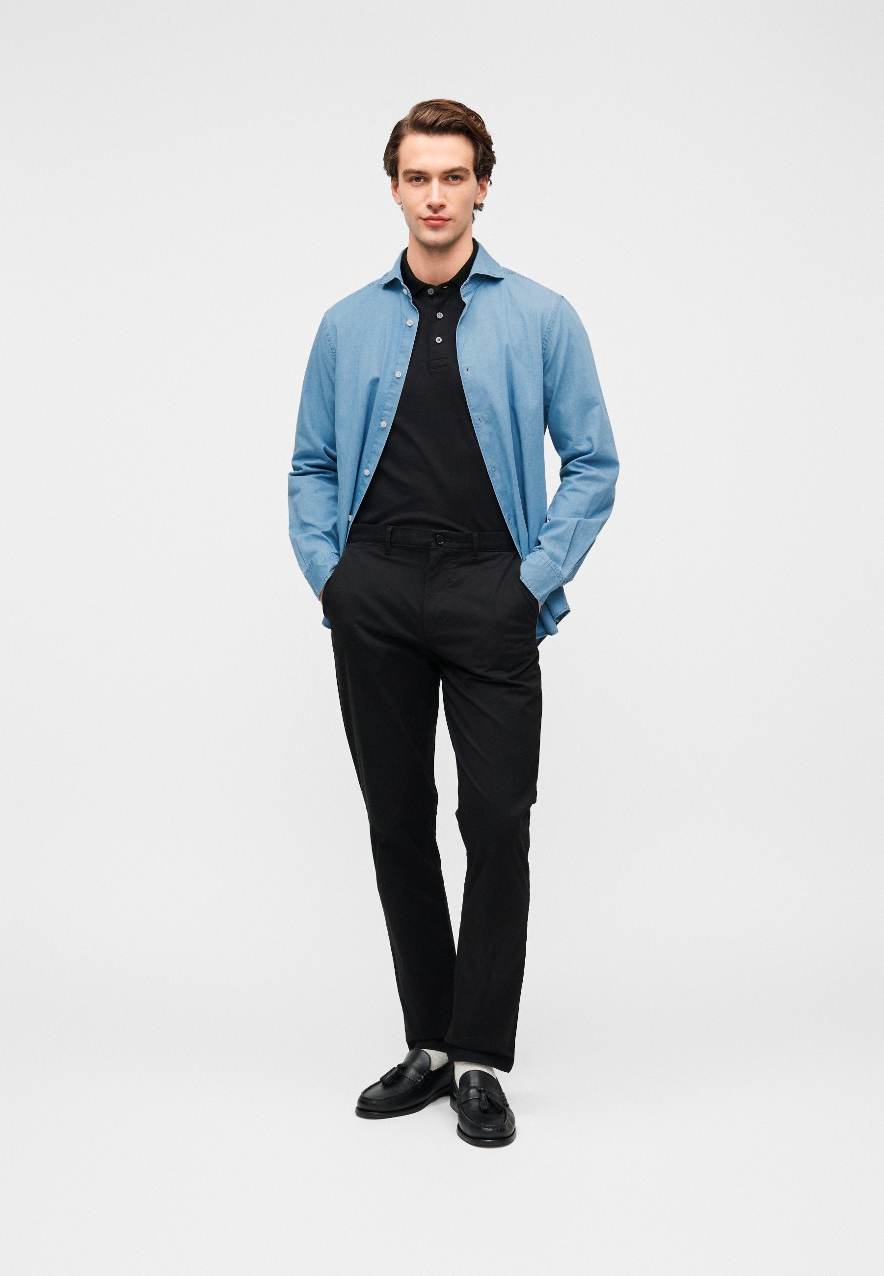 SMART CASUAL SLIM FIT DENIM SHIRT Media 2