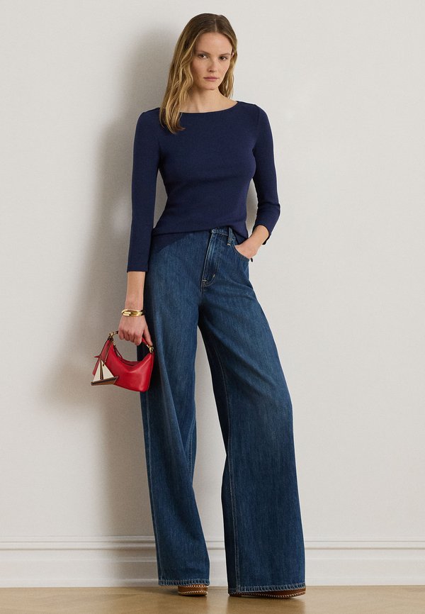 Lauren Ralph Lauren RIB-KNIT COTTON-BLEND BOATNECK TEE