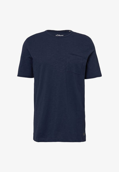 s.Oliver FLAMM UND OFFENEN KANTEN - Basic T-shirt - tiefblau