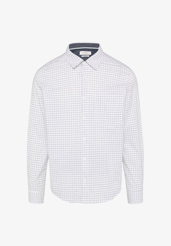 s.Oliver REGULAR FIT STRETCH MIT BRUSTTASCHE - Shirt - weiß