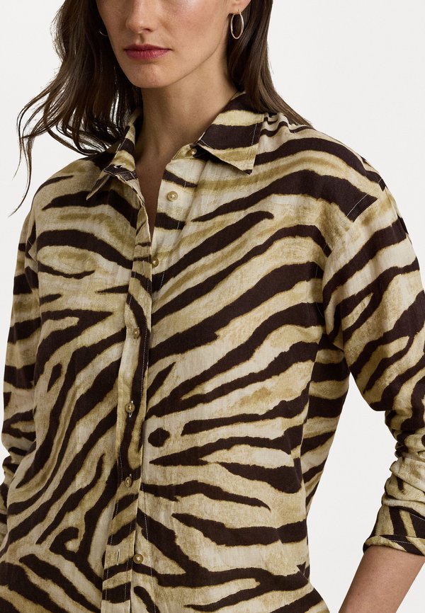 Lauren Ralph Lauren Petite Relaxed fit zebra print linen shirt
