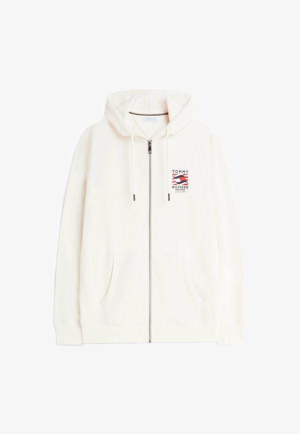 Tommy Hilfiger RWB BOX FLAG TR FULL ZIP - AMERICANA CAPSULE - Zip-up sweatshirt - ivory petal