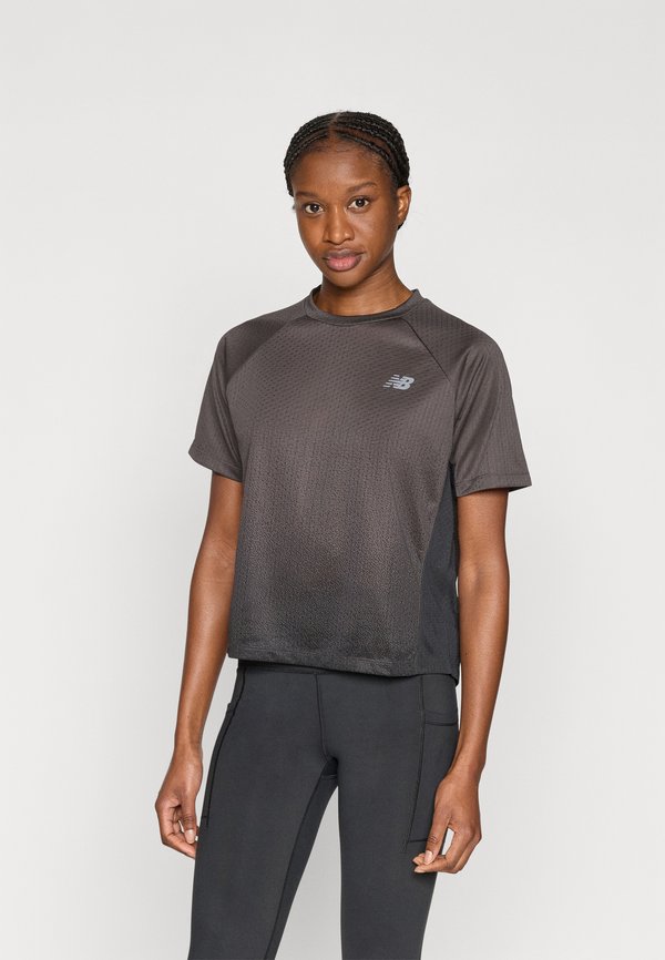 New Balance VIZ-TECH RUN - Sports T-shirt - black
