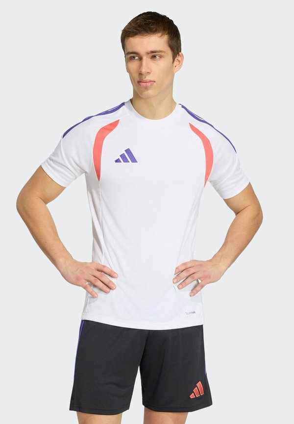 adidas Performance Sports T-shirt - white   pure purple   semi turbo