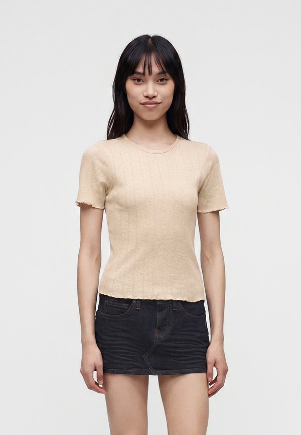 ONLY ONLTENNA O NECK - Basic T-shirt - oatmeal melange