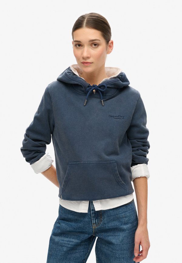 Superdry & Co ESSENTIAL LOGO HALF BRUSHED - Hoodie - richest navy