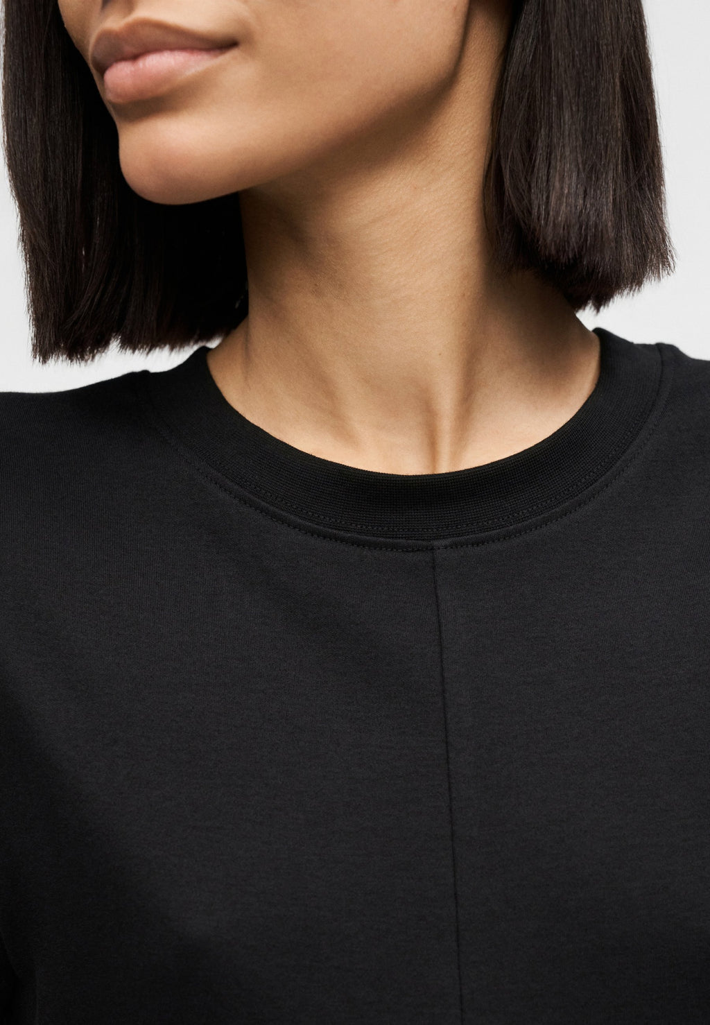 INTERLOCK KNIT MIDI FIT AND FLARE DRESS Media 6