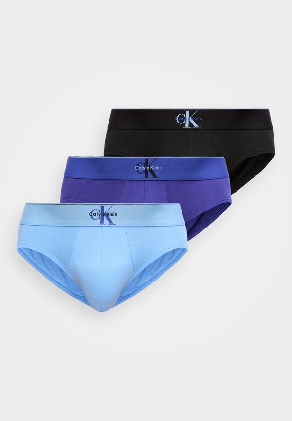 Calvin Klein Underwear 3 PACK - Briefs - black/blue river fog/blue river