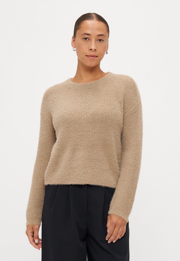 Vero Moda Petite VMPUFF O NECK - Jumper - silver mink