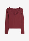 Bershka Long sleeved top - dark red