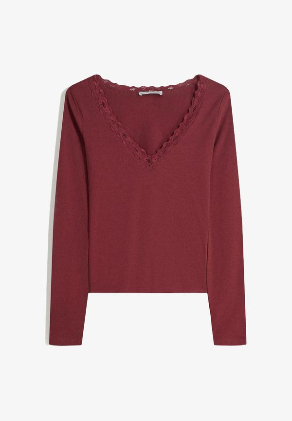 Bershka Long sleeved top - dark red