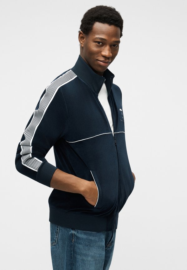 Tommy Hilfiger COLOUR-BLOCKED VELOUR ZIP-THRU TRACK JACKET