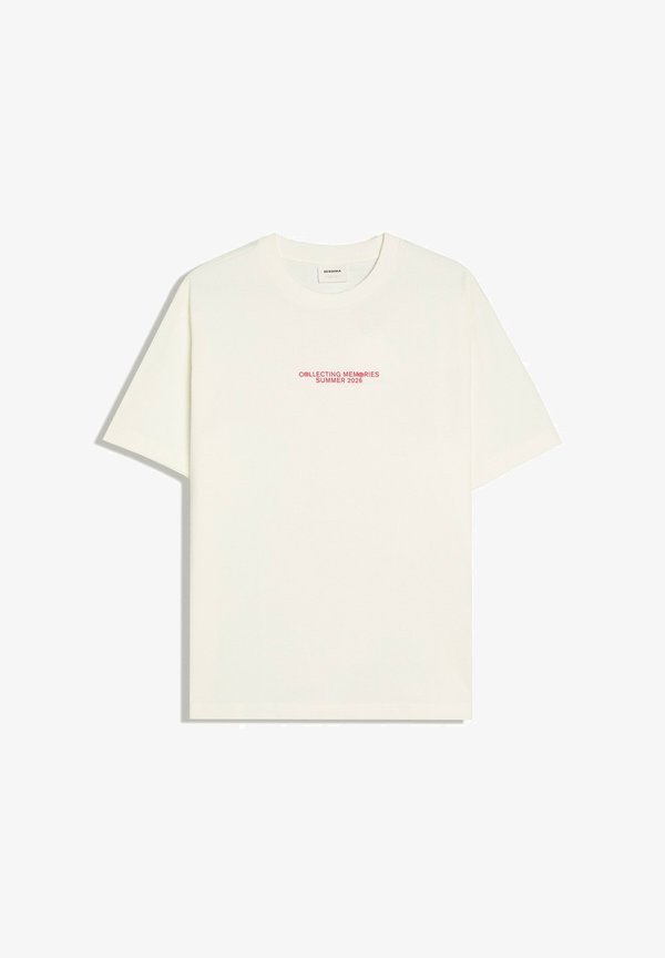 Bershka SHORT SLEEVE PRINT T-SHIRT - Print T-shirt - white