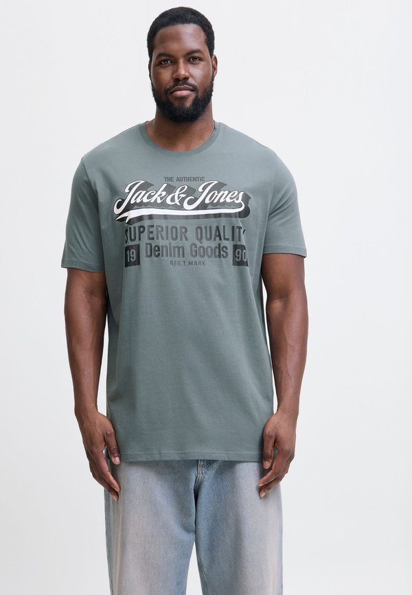 Jack & Jones Plus Size Logo - Print T-shirt - stormy weather