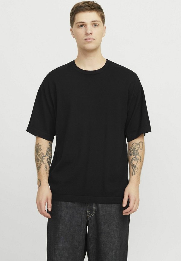 Jack & Jones Knitted Plain Knitted - Basic T-shirt - black
