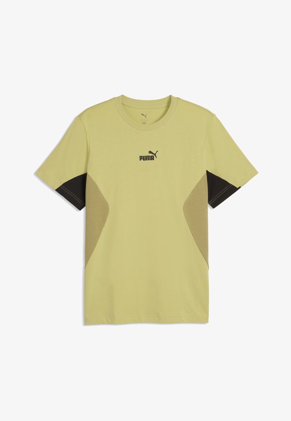 Puma ESSENTIALS BLOCK T-SHIRT - Print T-shirt - rustic olive