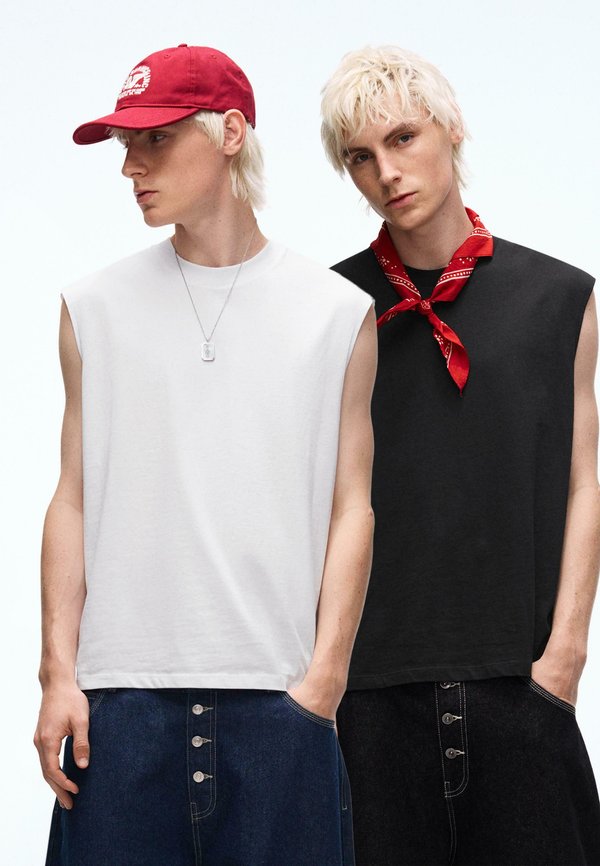 Bershka PACK OF 2 WORKER  - Top - white