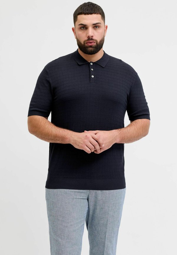 Jack & Jones Knitted Plus Size Knitted - Polo shirt - night sky