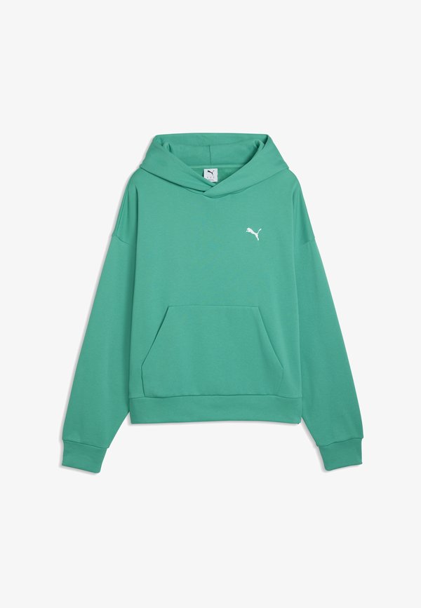 Puma WARDROBE ESSENTIALS BOXY - Hoodie - vibrant green