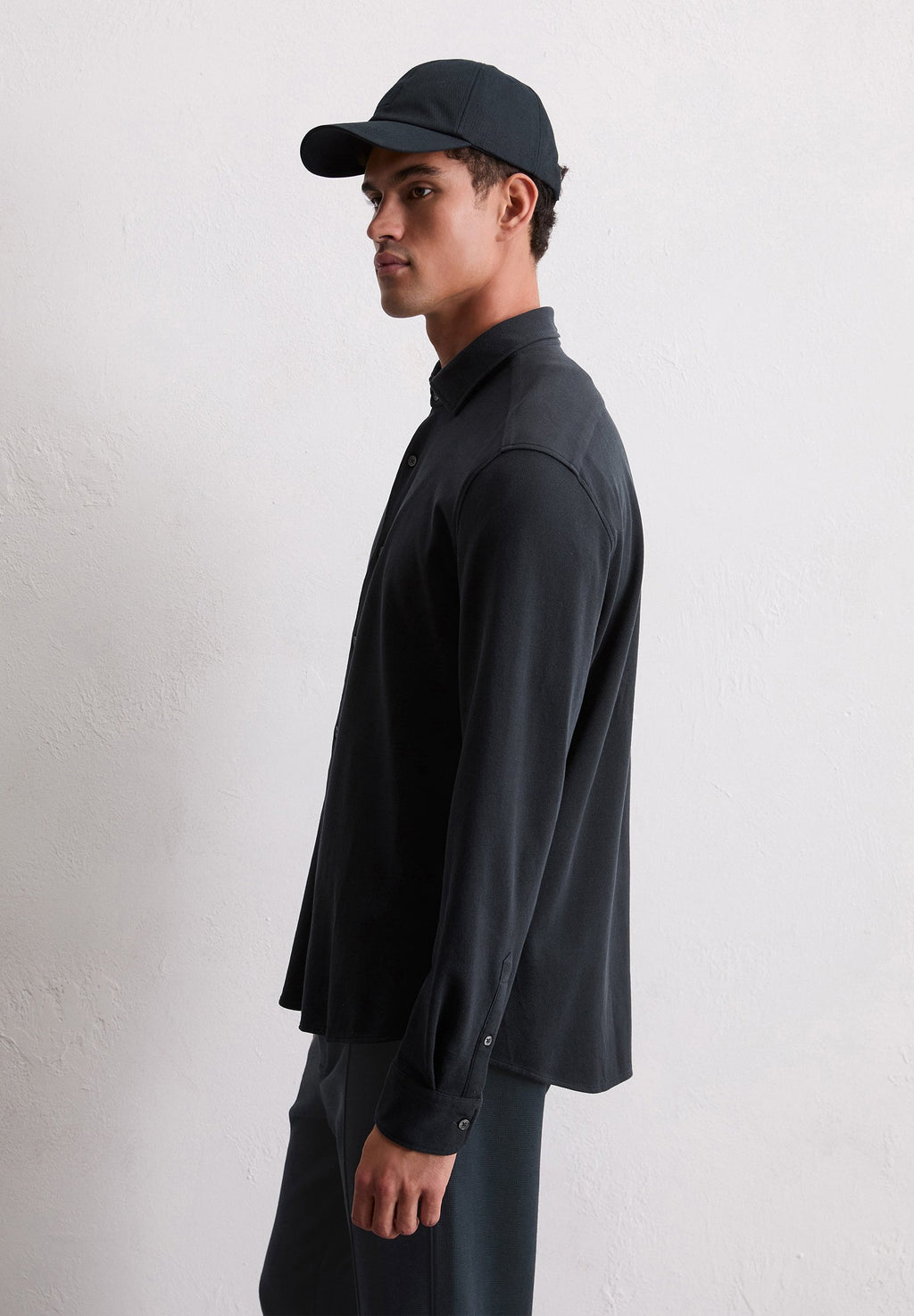 Marc O'Polo SPREAD COLLAR LONG SLEEVE ROUND HEM