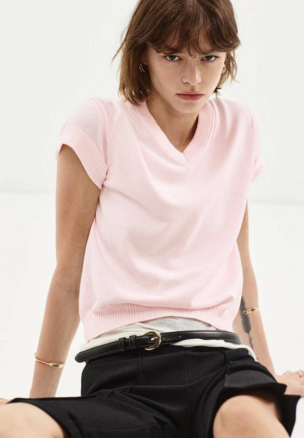Mango ADULT - Basic T-shirt - light pink