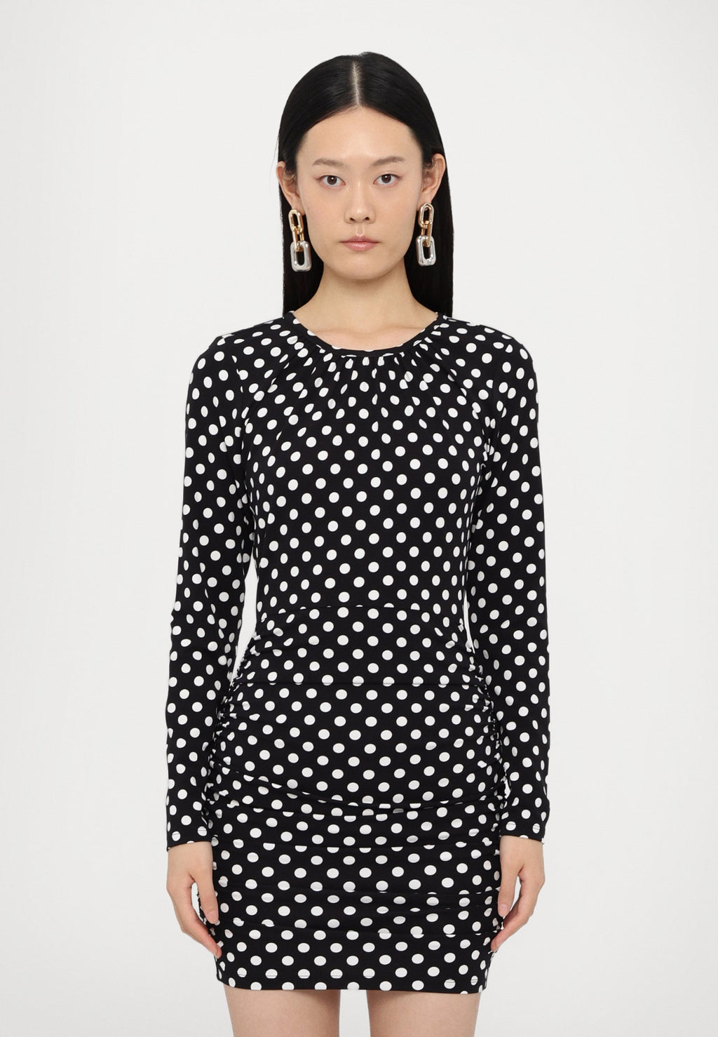 MICHAEL Michael Kors DOT RUCHED MINI DRESS