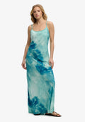 Superdry & Co SUPERDRY PRINTED MAXI SLIP DRESS.. - Maxi dress - sage sky blue