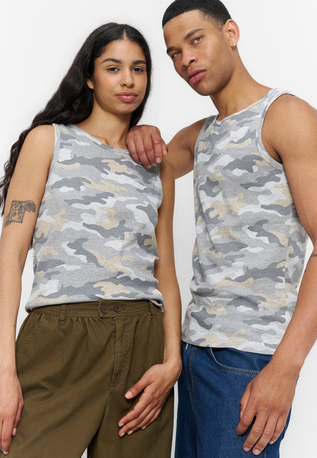 YOURTURN RIB CAMO TANK TOP