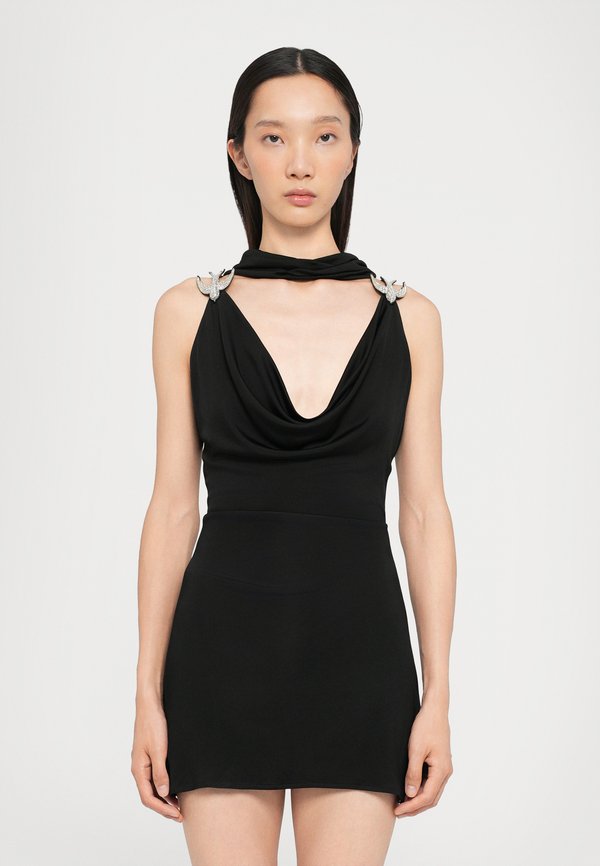 David Koma SWALLOW BIRD COWL NECK MINI DRESS